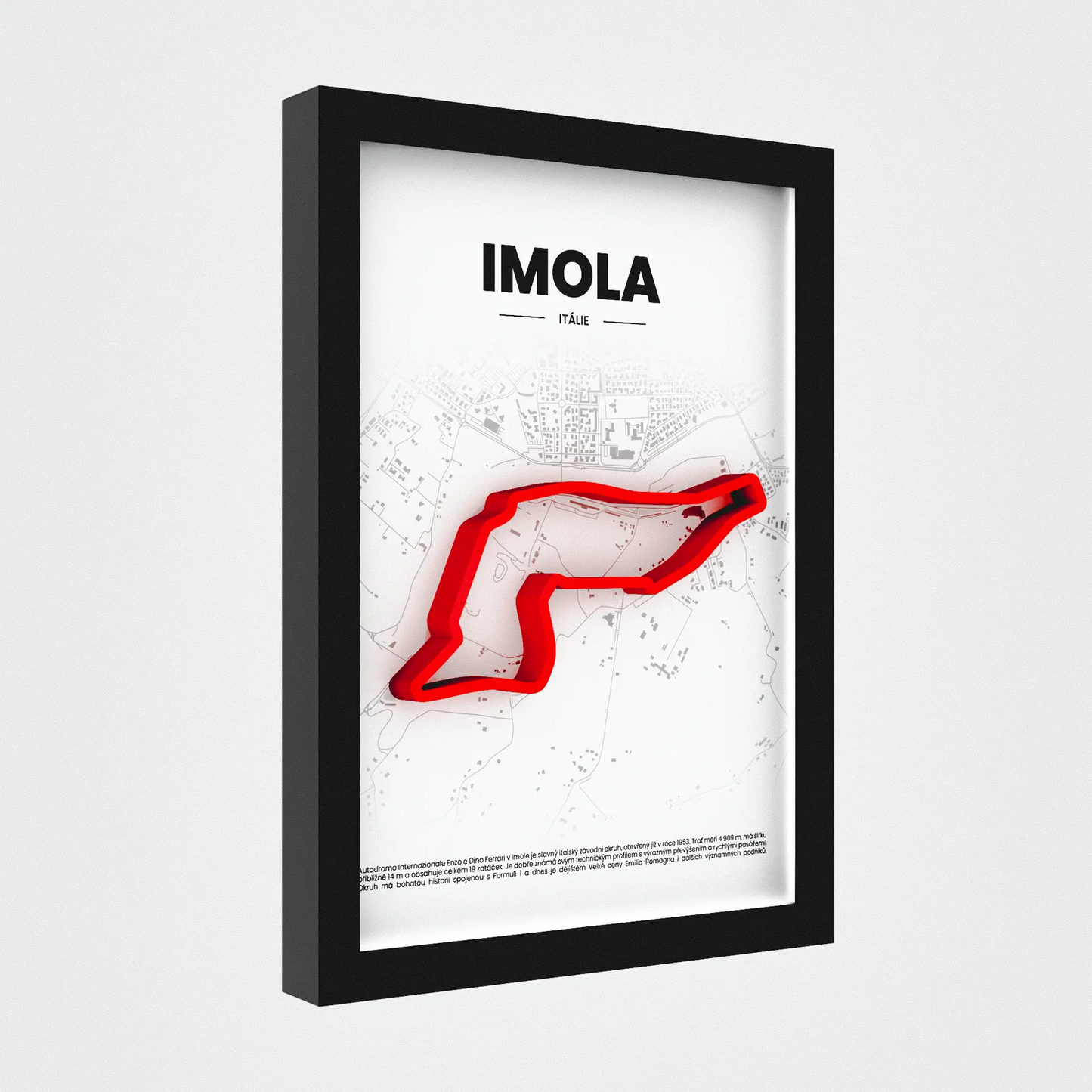 3D Obraz Okruhu Formule 1 - IMOLA s vlastním textem
