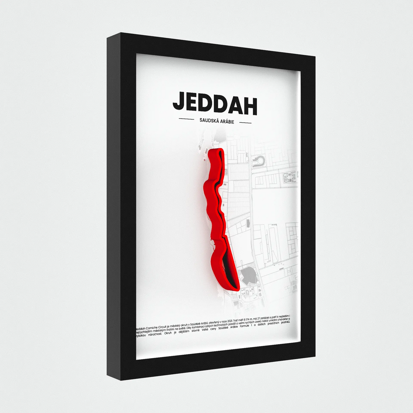 3D Obraz Okruhu Formule 1 - JEDDAH s vlastním textem