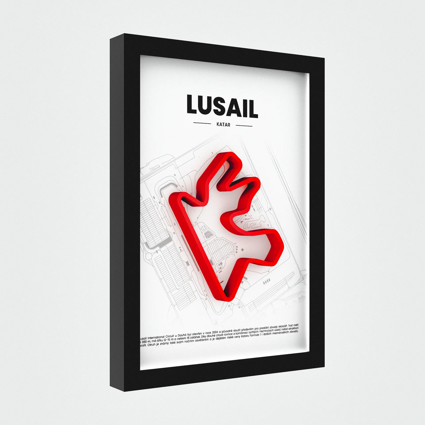 3D Obraz Okruhu Formule 1 - LUSAIL s vlastním textem