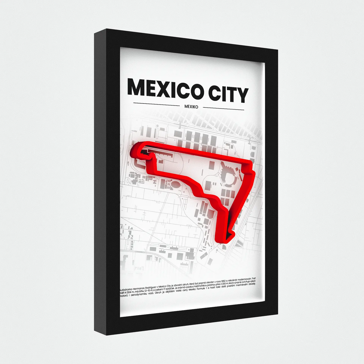 3D Obraz Okruhu Formule 1 - MEXICO CITY s vlastním textem