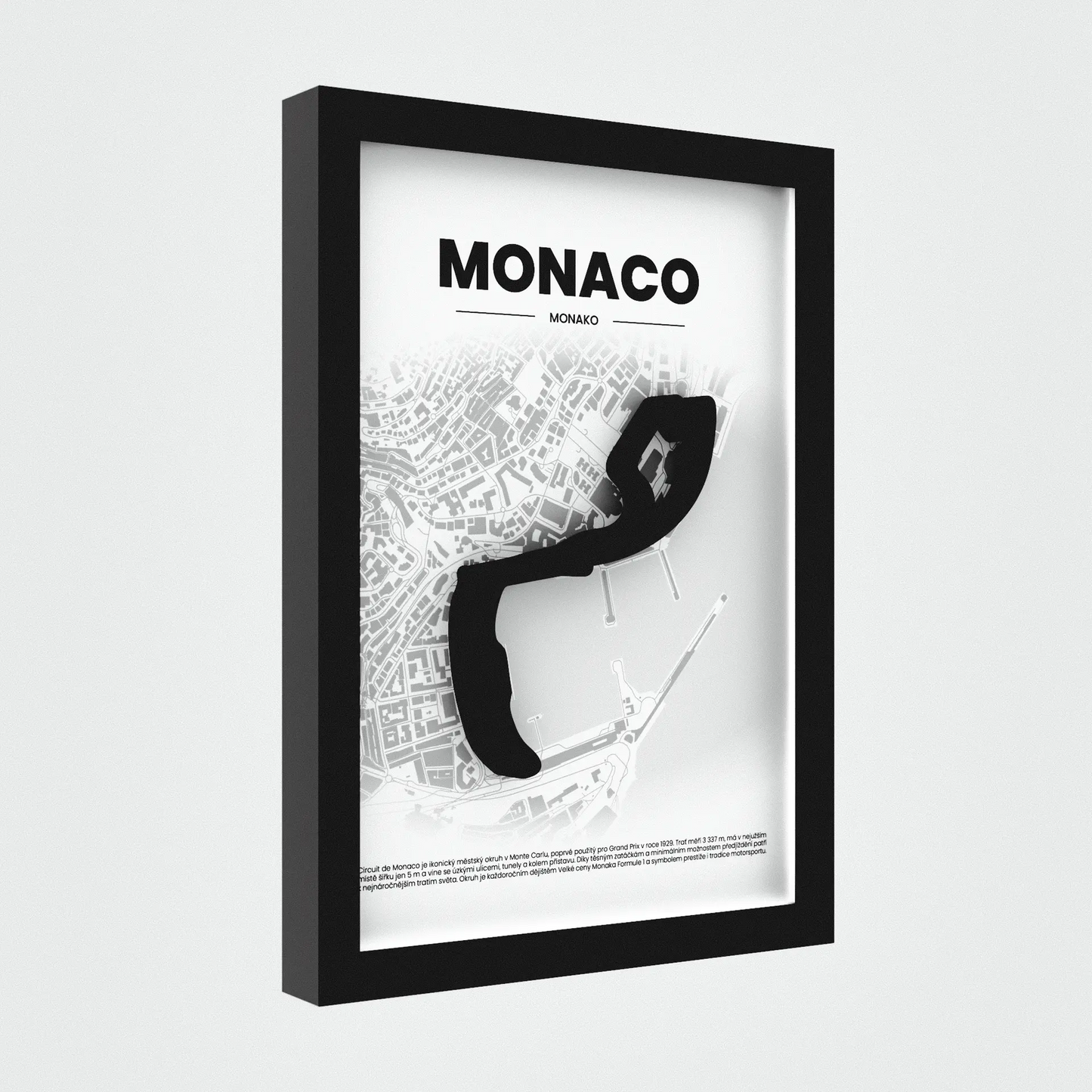 3D Obraz Okruhu Formule 1 - MONACO s vlastním textem