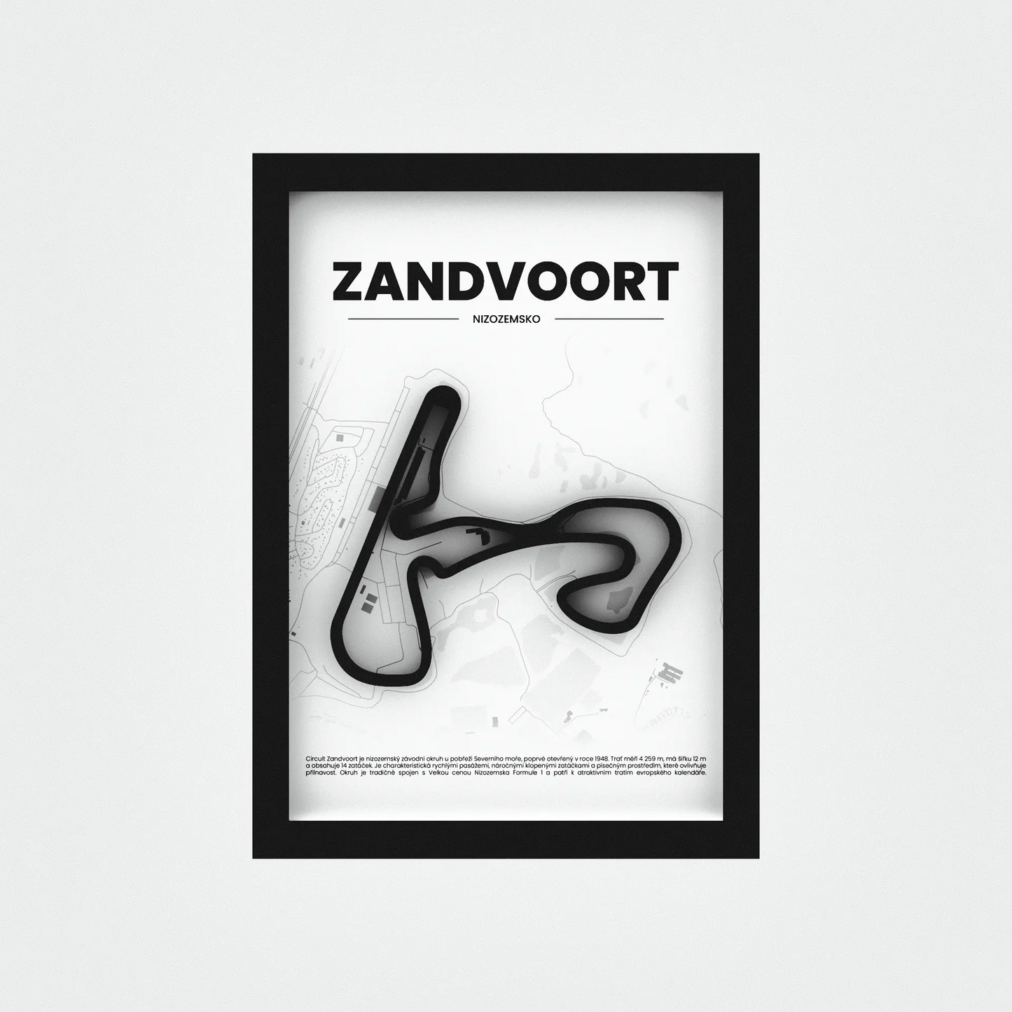 3D Obraz Okruhu Formule 1 - ZANDVOORT s vlastním textem
