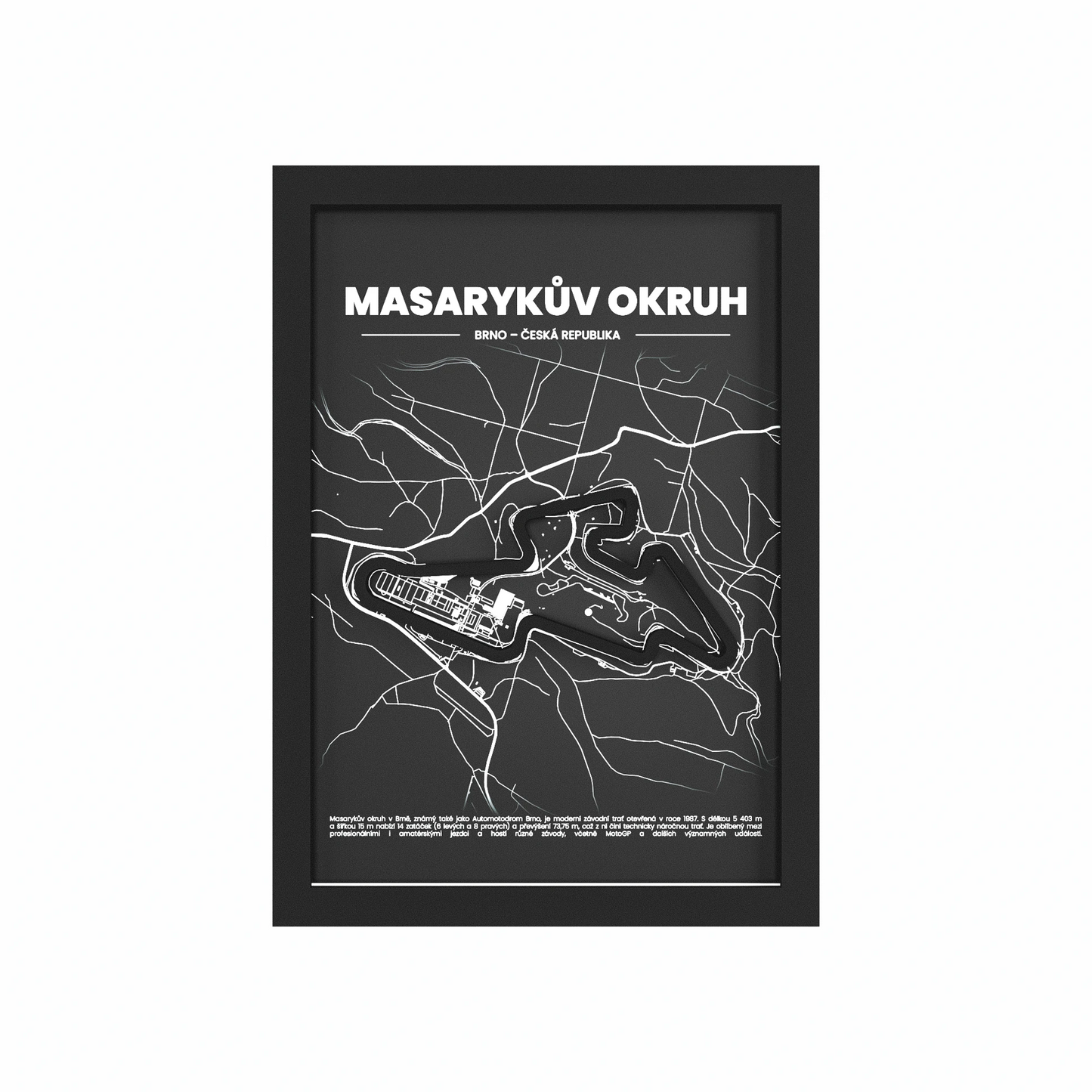 3D Obraz Okruhu - MASARYKŮV OKRUH - BRNO s vlastním textem