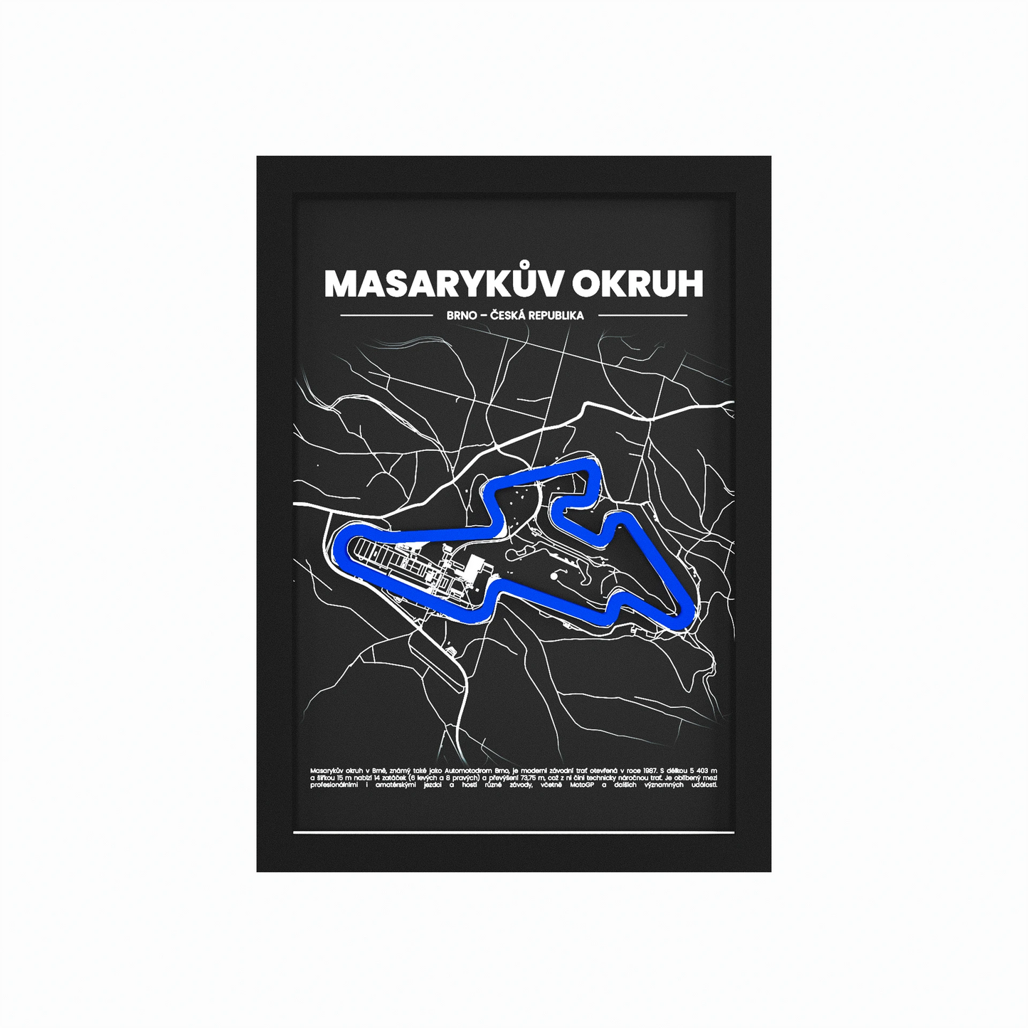 3D Obraz Okruhu - MASARYKŮV OKRUH - BRNO s vlastním textem