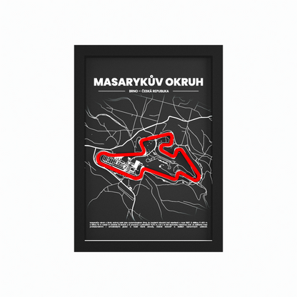 3D Obraz Okruhu - MASARYKŮV OKRUH - BRNO s vlastním textem