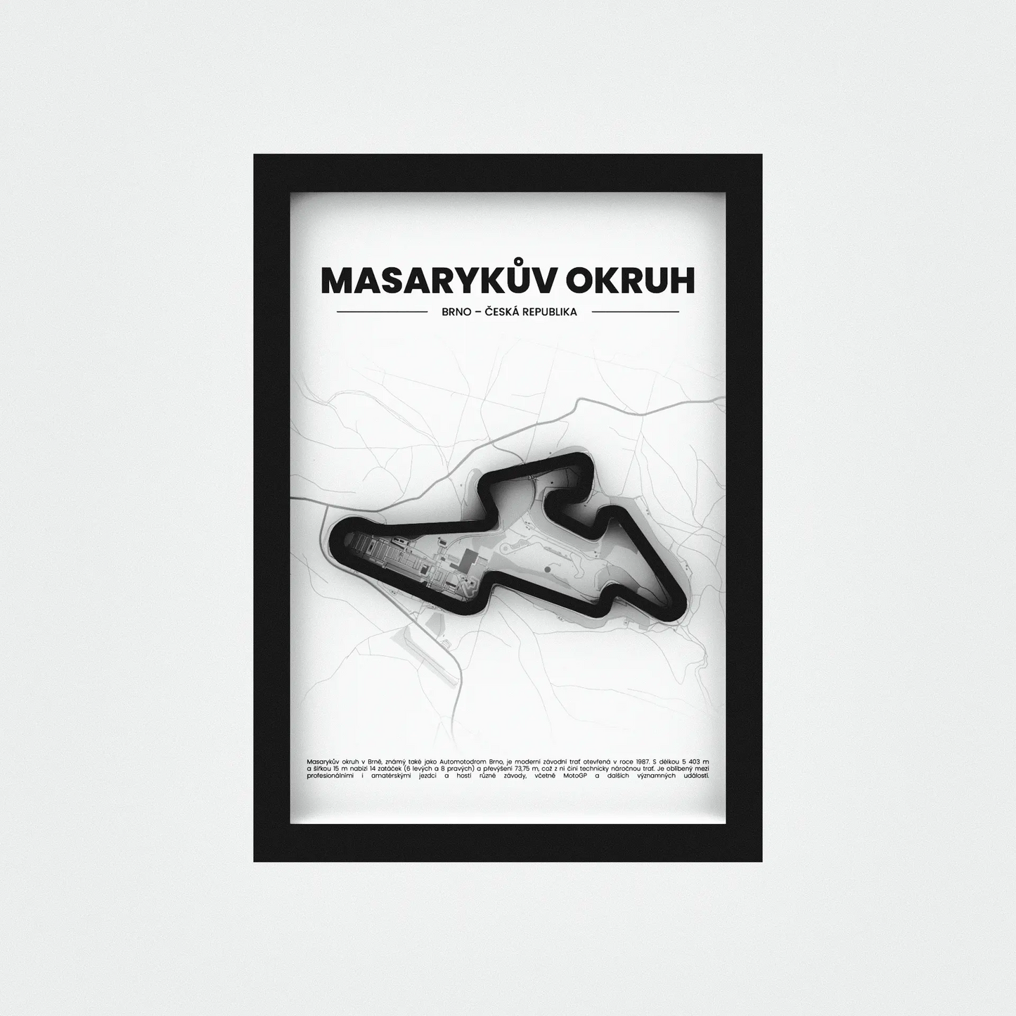 3D Obraz Okruhu - MASARYKŮV OKRUH - BRNO s vlastním textem