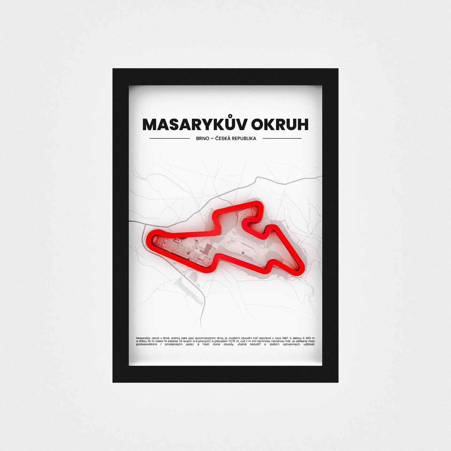 3D Obraz Okruhu - MASARYKŮV OKRUH - BRNO s vlastním textem