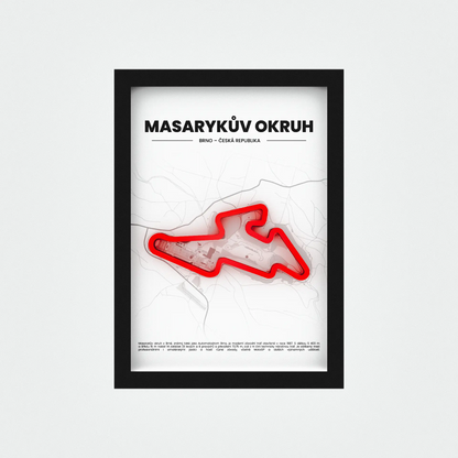 3D Obraz Okruhu - MASARYKŮV OKRUH - BRNO s vlastním textem