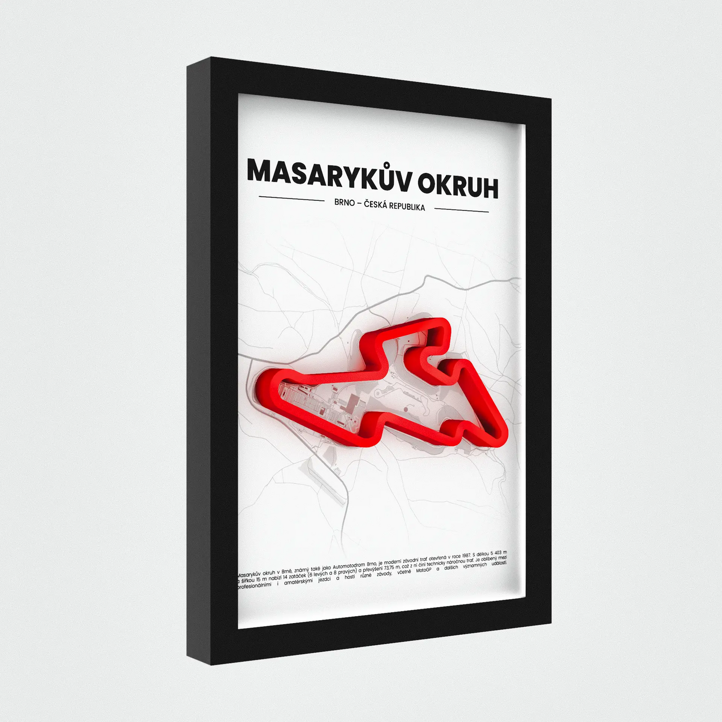 3D Obraz Okruhu - MASARYKŮV OKRUH - BRNO s vlastním textem