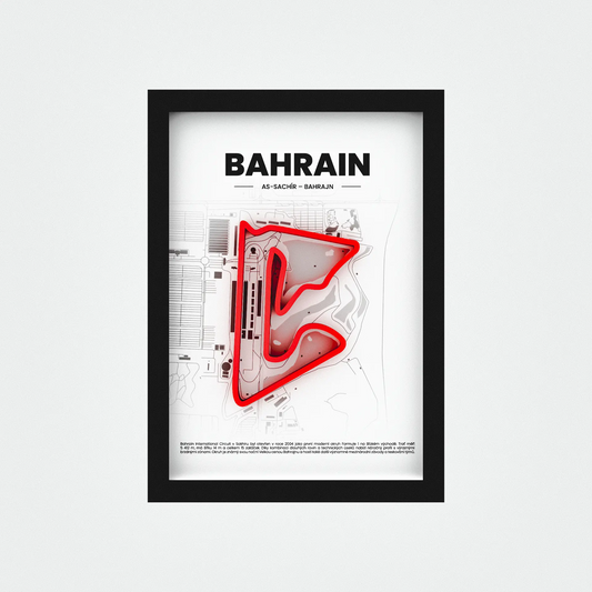 3D Obraz Okruhu Formule 1 - BAHRAIN s vlastním textem