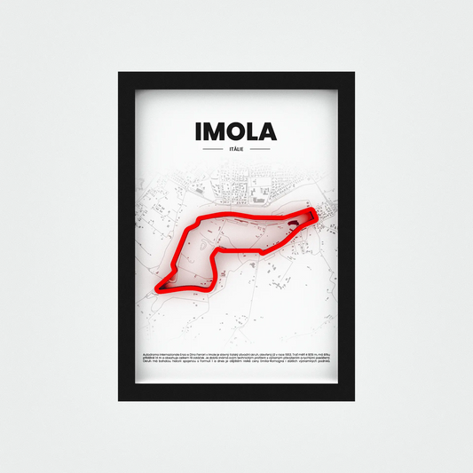 3D Obraz Okruhu Formule 1 - IMOLA s vlastním textem