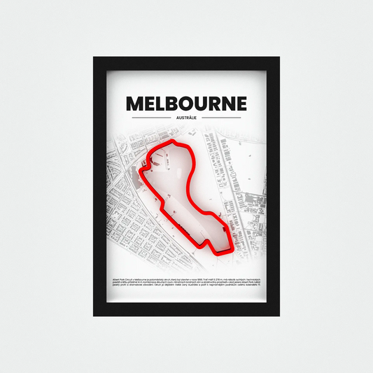 3D Obraz Okruhu Formule 1 - MELBOURNE s vlastním textem