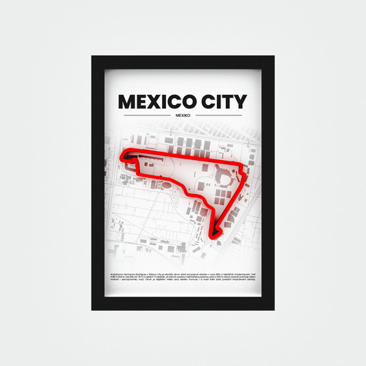 3D Obraz Okruhu Formule 1 - MEXICO CITY s vlastním textem