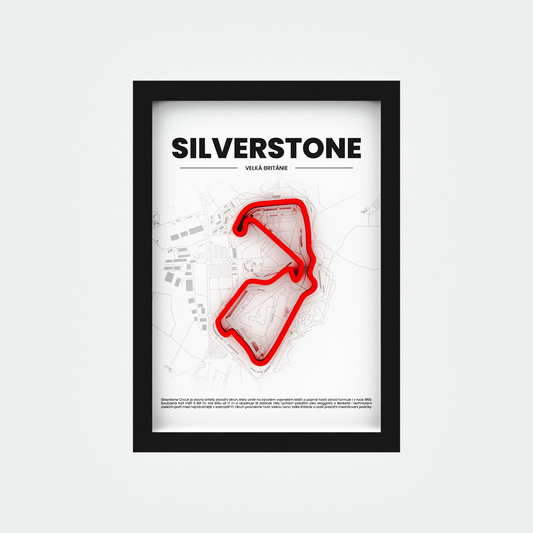 3D Obraz Okruhu Formule 1 - SILVERSTONE s vlastním textem