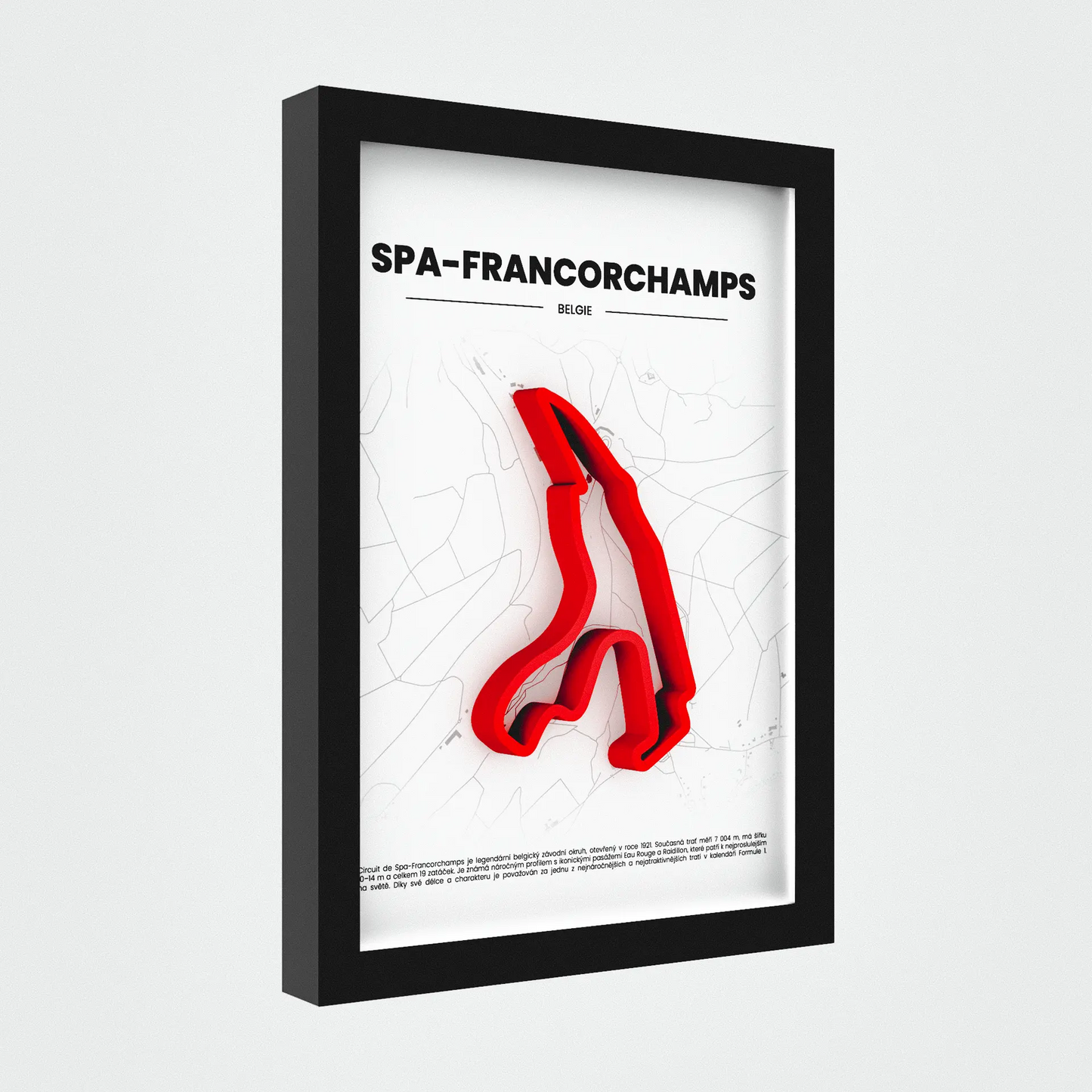3D Obraz Okruhu Formule 1 - SPA-FRANCORCHAMPS s vlastním textem