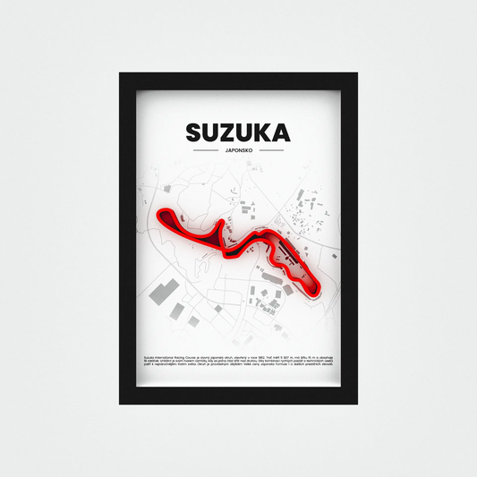 3D Obraz Okruhu Formule 1 - SUZUKA s vlastním textem