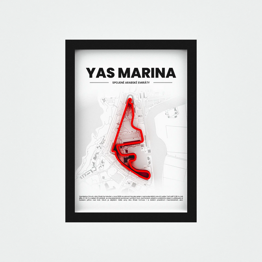 3D Obraz Okruhu Formule 1 - YAS MARINA s vlastním textem