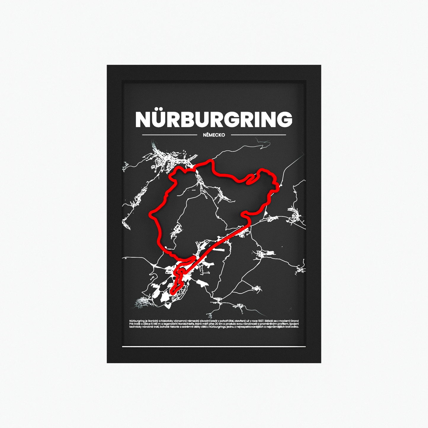 3D Obraz Okruhu - NÜRBURGRING s vlastním textem