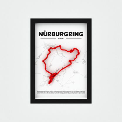 3D Obraz Okruhu - NÜRBURGRING s vlastním textem