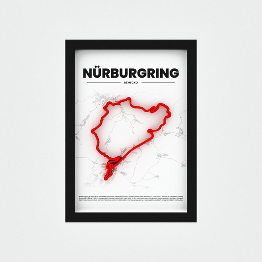 3D Obraz Okruhu - NÜRBURGRING s vlastním textem